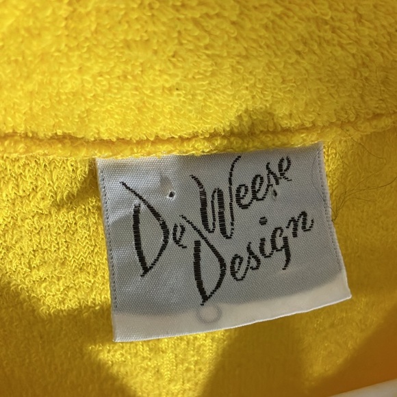 DeWeese Design vintage terry cloth cover up dress yellow - Picture 2 of 5